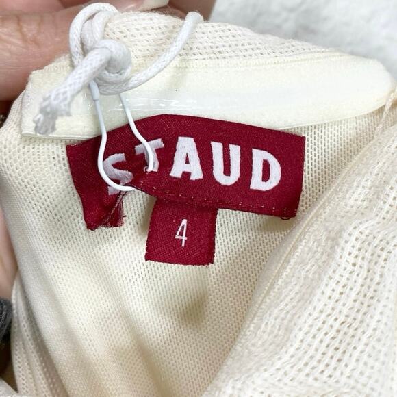 Staud Hightide Asymmetrical Strapless Maxi Dress In Cream 4 NWT - Picture 9 of 10